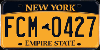 NY license plate FCM0427