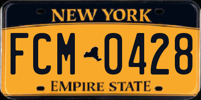 NY license plate FCM0428