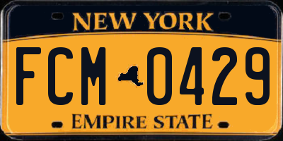 NY license plate FCM0429