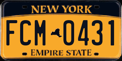 NY license plate FCM0431