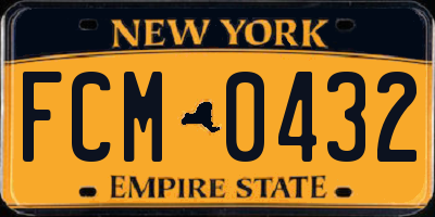 NY license plate FCM0432