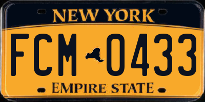 NY license plate FCM0433