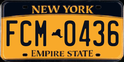 NY license plate FCM0436