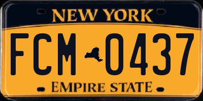 NY license plate FCM0437