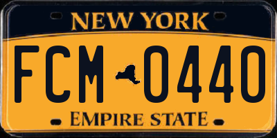 NY license plate FCM0440