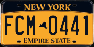 NY license plate FCM0441