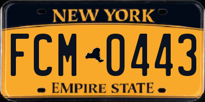 NY license plate FCM0443