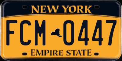 NY license plate FCM0447