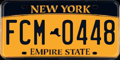 NY license plate FCM0448