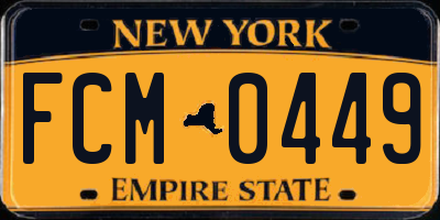 NY license plate FCM0449