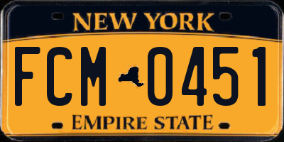 NY license plate FCM0451
