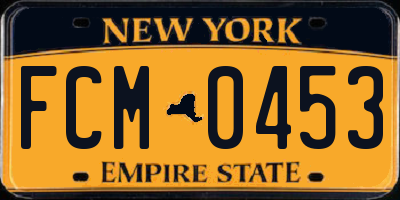NY license plate FCM0453