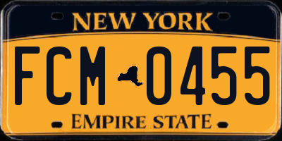 NY license plate FCM0455