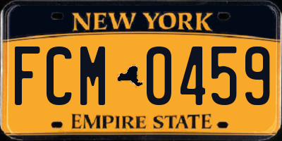 NY license plate FCM0459