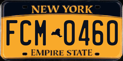 NY license plate FCM0460