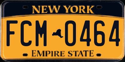 NY license plate FCM0464