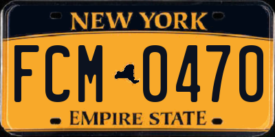NY license plate FCM0470