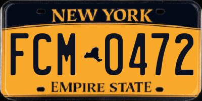 NY license plate FCM0472