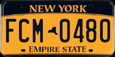 NY license plate FCM0480
