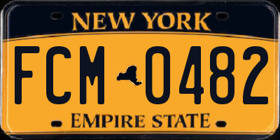 NY license plate FCM0482