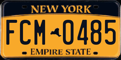 NY license plate FCM0485