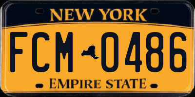NY license plate FCM0486