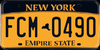 NY license plate FCM0490