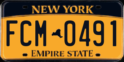 NY license plate FCM0491