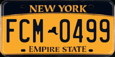 NY license plate FCM0499