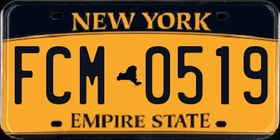 NY license plate FCM0519