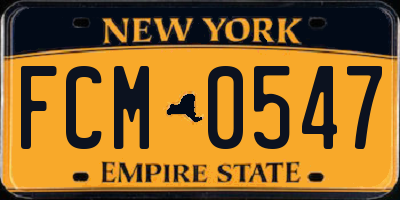 NY license plate FCM0547
