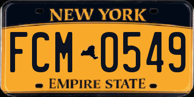 NY license plate FCM0549