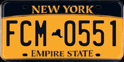 NY license plate FCM0551