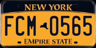 NY license plate FCM0565