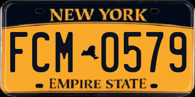 NY license plate FCM0579