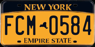 NY license plate FCM0584