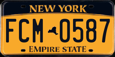 NY license plate FCM0587