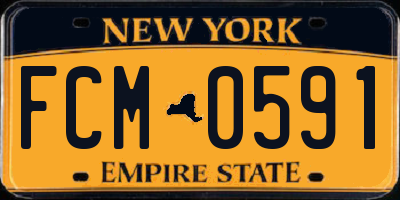 NY license plate FCM0591