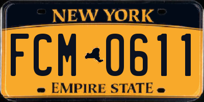 NY license plate FCM0611