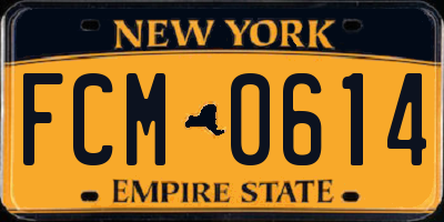 NY license plate FCM0614