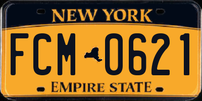 NY license plate FCM0621