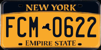 NY license plate FCM0622