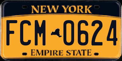 NY license plate FCM0624