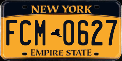 NY license plate FCM0627