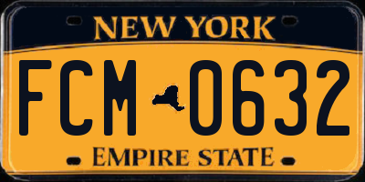 NY license plate FCM0632
