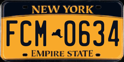 NY license plate FCM0634