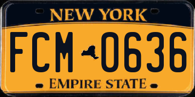NY license plate FCM0636