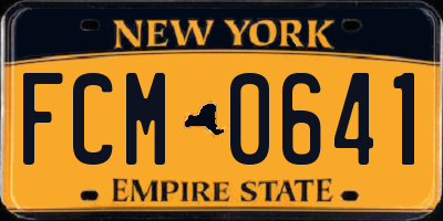 NY license plate FCM0641