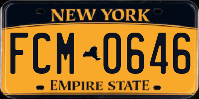 NY license plate FCM0646