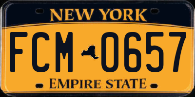 NY license plate FCM0657
